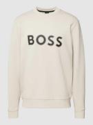 BOSS Green Sweatshirt mit Label-Print Modell 'Salbo' in Beige, Größe X...