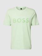 BOSS Green T-Shirt mit Label-Print in Hellgruen, Größe S
