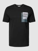 CK Calvin Klein T-Shirt mit Label-Print Modell 'OVERLAY BOX' in Black,...