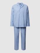 Hanro Pyjama mit Allover-Muster Modell 'Ian' in Hellblau, Größe S
