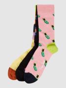 Happy Socks Socken im 3er-Pack in Rosa, Größe 36/40