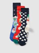 Happy Socks Socken mit Motiv-Print Modell 'Snowman' im 3er-Pack in Dun...