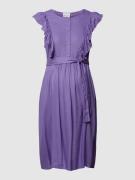 Mamalicious Umstands-Kleid aus Viskose mit Rüschen in Violett, Größe L