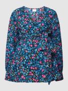 Mamalicious Umstands-Bluse mit floralem Muster in Dunkelblau, Größe L