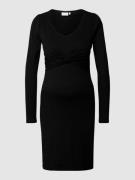 Mamalicious Umstands-Kleid mit Drapierung in Black, Größe XL