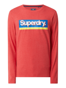 Superdry Longsleeve mit Logo-Badge in Rot, Größe M