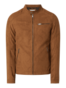 Jack & Jones Jacke mit Biker-Look Modell 'Rocky' in Cognac, Größe L