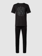Jack & Jones Pyjama mit Label-Print Modell 'JAMES' in Black, Größe S