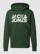 Jack & Jones Hoodie mit Label-Detail Modell 'ECORP' in Dunkelgruen, Gr...