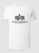 Alpha Industries T-Shirt mit Label-Print Modell 'BASIC' in Weiss, Größ...