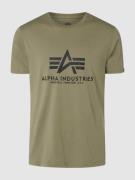 Alpha Industries T-Shirt mit Logo-Print in Oliv, Größe XL