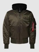 Alpha Industries Bomberjacke mit Kapuze in Dunkelgruen, Größe S