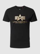 Alpha Industries T-Shirt mit Label-Print in Black, Größe L