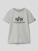 Alpha Industries T-Shirt mit Label-Print Modell 'Basic' in Mittelgrau ...