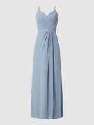Luxuar Abendkleid mit Ziersteinen in Bleu, Größe 36
