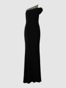 Luxuar Abendkleid mit One-Shoulder-Glitzerträger in Black, Größe 36