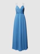Luxuar Abendkleid mit Ziersteinbesatz in Bleu, Größe 38