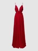 Luxuar Abendkleid mit Plisseefalten in Rot, Größe 44