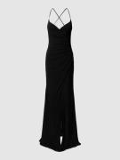 Luxuar Abendkleid mit Raffungen in Black, Größe 40