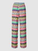 Milano Italy Stoffhose mit Allover-Muster Modell 'Palazzo' in Pink, Gr...