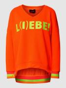 miss goodlife Sweatshirt mit V-Ausschnitt Modell 'L(I)EBE!' in Neon Or...