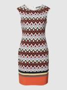 Montego Minikleid mit Allover-Muster in Terra Melange, Größe 42