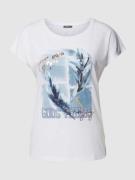 Montego T-Shirt mit Paillettenbesatz in Weiss, Größe XS