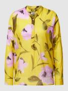 0039 Italy Bluse mit floralem Muster in Gelb, Größe S