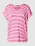 Only T-Shirt mit Streifenmuster Modell 'MOSTER' in Pink, Größe XS