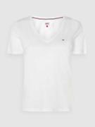 Tommy Jeans Slim Fit T-Shirt aus Bio-Baumwolle in Weiss, Größe XS