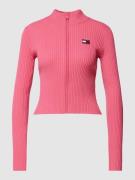 Tommy Jeans Cardigan mit Label-Patch in Pink, Größe XS