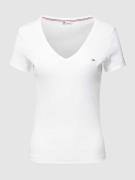 Tommy Jeans T-Shirt mit Label-Stitching in Weiss, Größe S