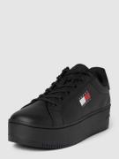 Tommy Jeans Ledersneaker mit Plateausohle in Black, Größe 36