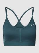 NIKE TRAINING Bustier mit Label-Print in Dunkelgruen, Größe XS