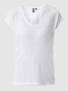 Pieces T-Shirt mit Stretch-Anteil Modell 'Billo' in Weiss, Größe M