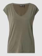 Pieces T-Shirt aus Modalmischung Modell 'Kamala' in Khaki, Größe XS
