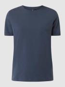 Pieces T-Shirt mit fixierten Ärmelumschlägen in Dunkelblau, Größe S