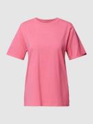 Pieces T-Shirt in unifarbenem Design Modell 'RIA' in Pink, Größe XS