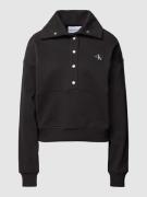 Calvin Klein Jeans Sweatshirt mit Druckknopfleiste in Black, Größe S