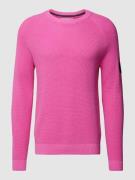 Calvin Klein Jeans Strickpullover mit Label-Patch in Pink, Größe S