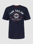 Tom Tailor T-Shirt mit Label-Print in Marine, Größe L