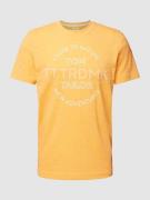 Tom Tailor T-Shirt mit Label-Print in Orange, Größe S