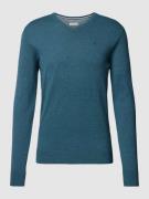 Tom Tailor Strickpullover mit Label-Stitching Modell 'BASIC' in Petrol...