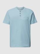 Tom Tailor Serafino-Shirt aus Baumwolle in Hellblau, Größe S