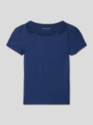 Tom Tailor T-Shirt aus Viskose-Elasthan-Mix mit Rippenstruktur in Dunk...