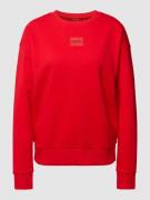 HUGO Sweatshirt mit Label-Patch in Rot, Größe M