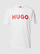 HUGO T-Shirt mit Label-Schriftzug Modell 'DULIVIO' in Weiss, Größe S
