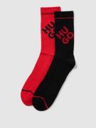 HUGO Socken mit Label-Detail im 2er-Pack Modell 'RIB LOGO' in Rot, Grö...