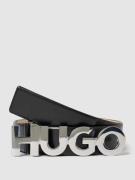 HUGO Gürtel mit Label-Applikation Modell 'Zula' in Black, Größe 80
