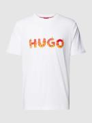 HUGO T-Shirt mit Label-Print Modell 'Danda' in Weiss, Größe S